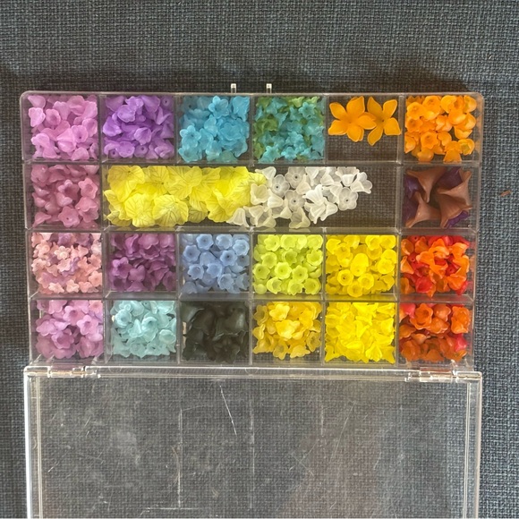 Other - Acrylic Flower Bead Variety Craft Box